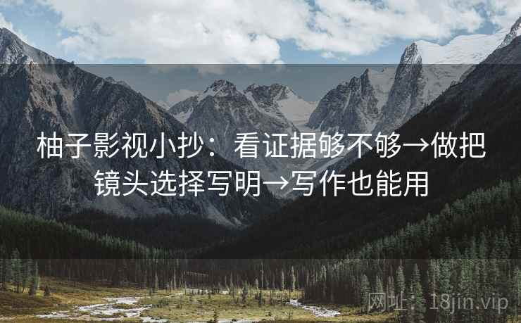 柚子影视小抄:看证据够不够→做把镜头选择写明→写作也能用 柚子影视小抄:看证据够不够→做把镜头选择写明→写作也能用