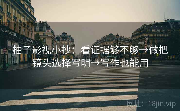 柚子影视小抄:看证据够不够→做把镜头选择写明→写作也能用 柚子影视小抄:看证据够不够→做把镜头选择写明→写作也能用