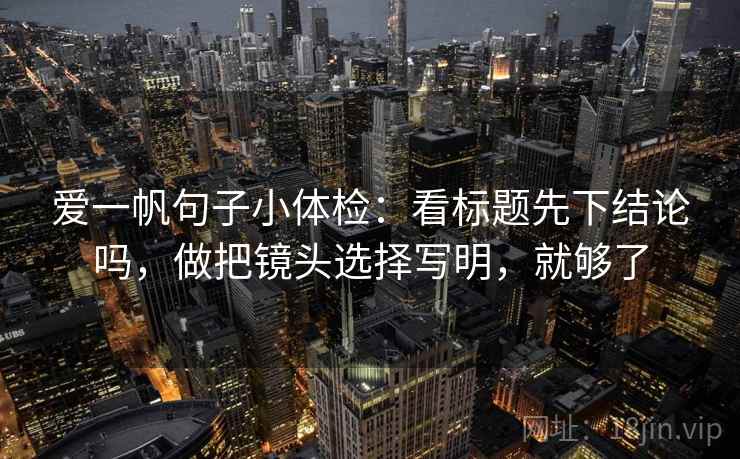 爱一帆句子小体检:看标题先下结论吗,做把镜头选择写明,就够了 爱一帆句子小体检:看标题先下结论吗,做把镜头选择写明,就够了